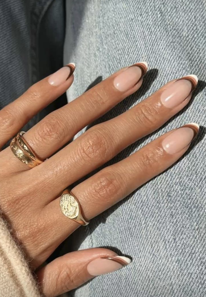 مدل ناخن فرنچ قهوه ای