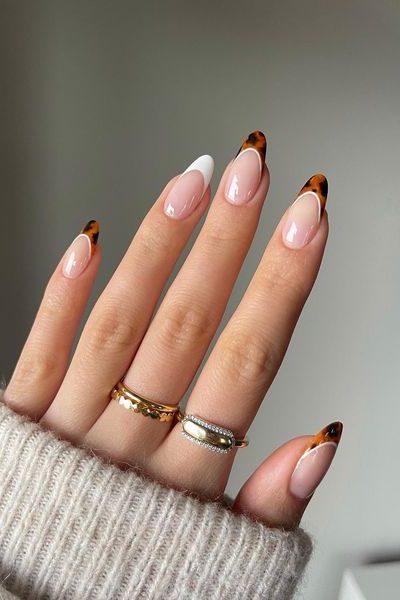 مدل ناخن فرنچ قهوه ای