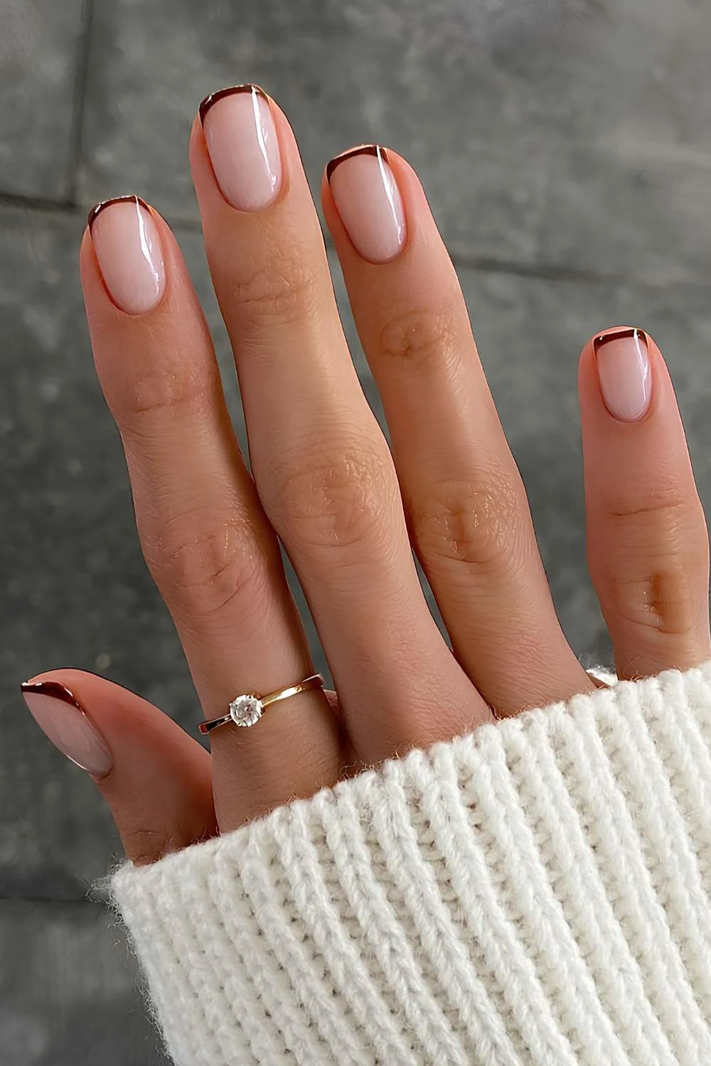 مدل ناخن فرنچ قهوه ای