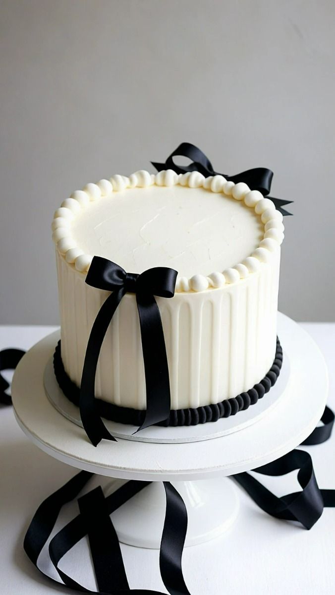 کیک تولد سیاه و سفید