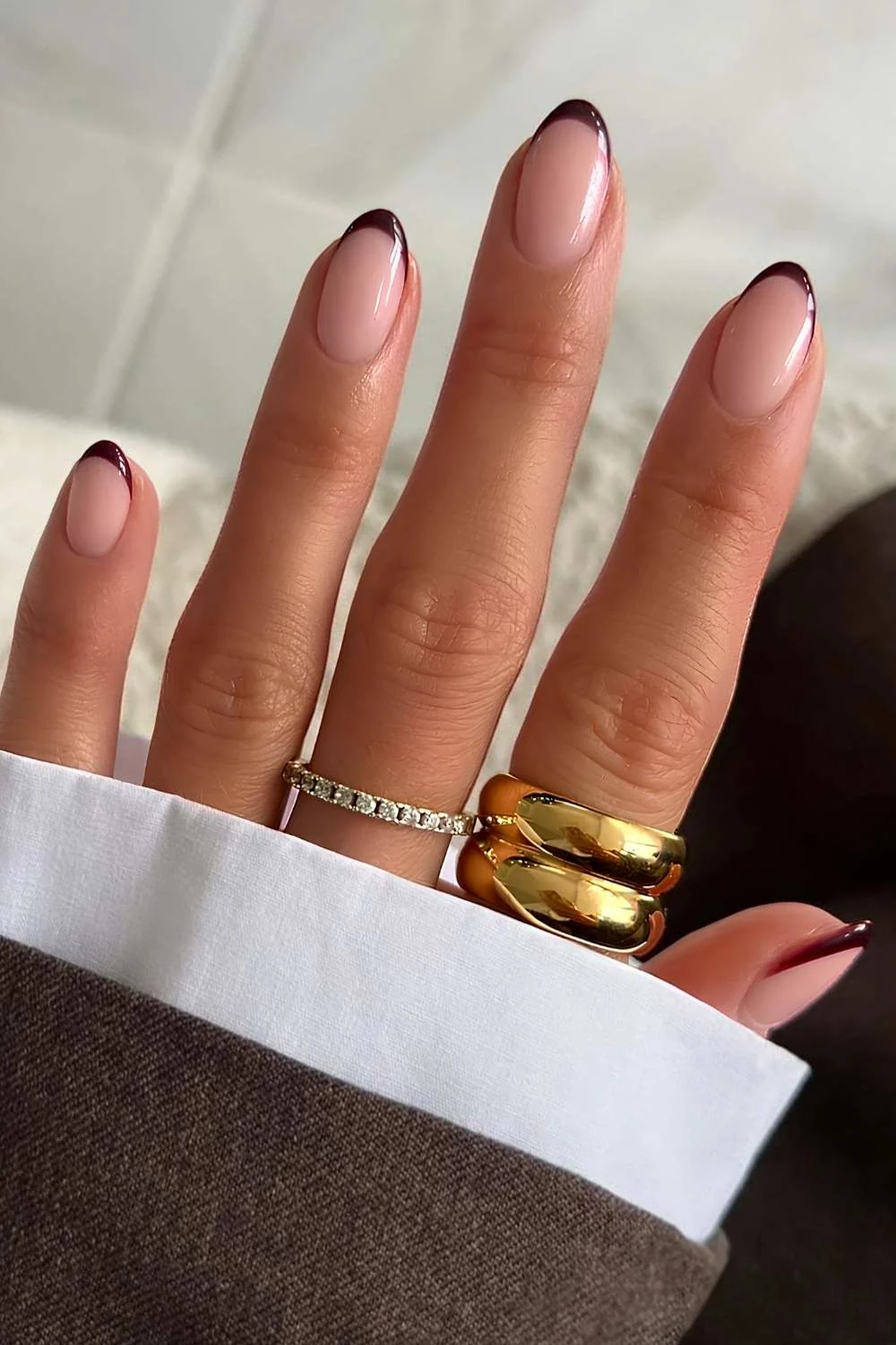 مدل ناخن فرنچ قهوه ای