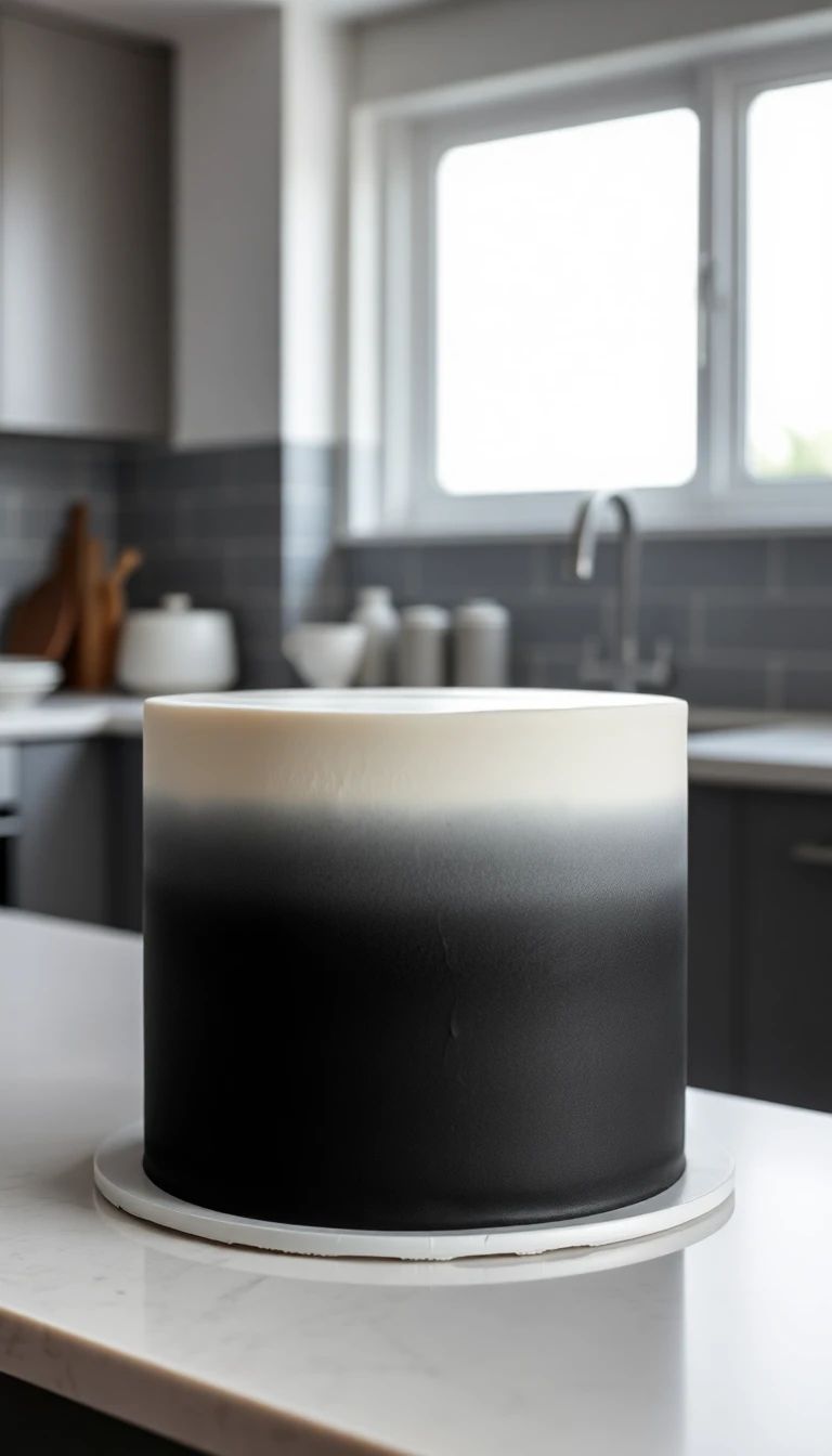 کیک تولد سفید مشکی مردانه