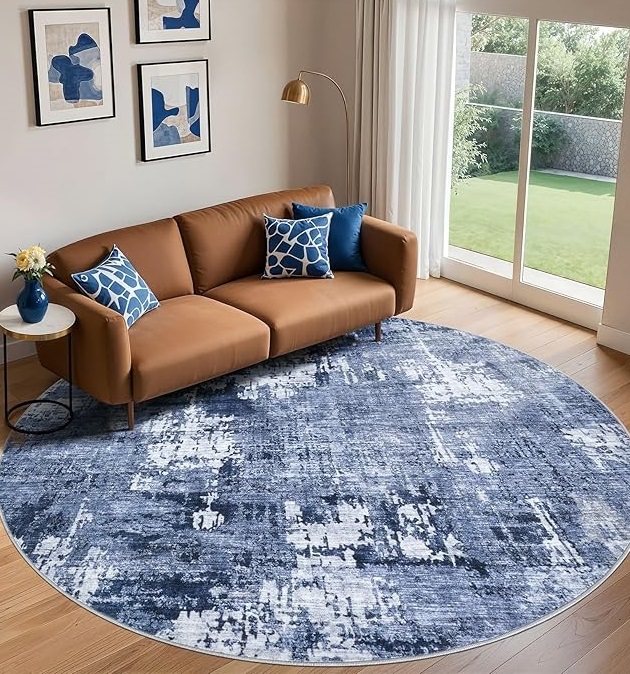 فرش سورمه ای و مبل