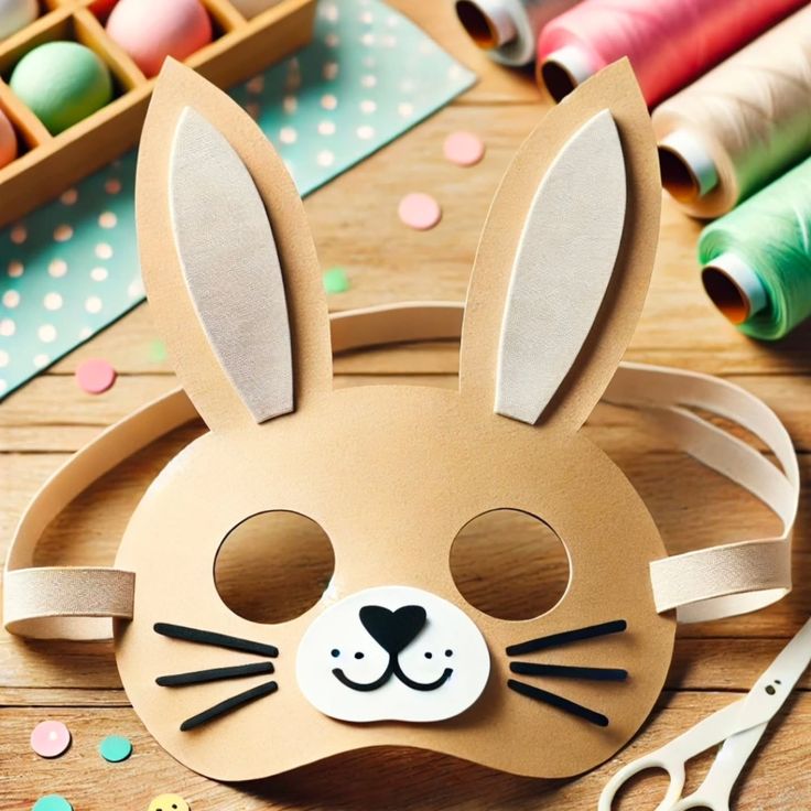 ماسک خرگوش با نمد و پارچه های دور ریختنی