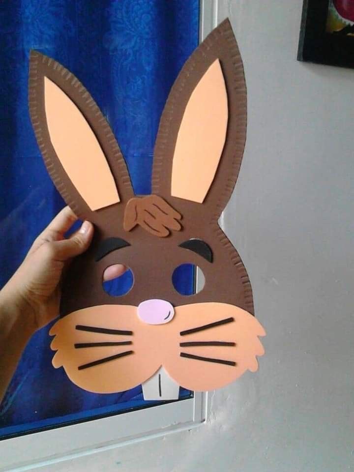 ماسک خرگوش با مقوا پسرانه