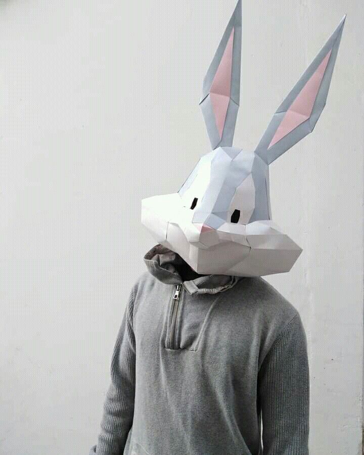 ماسک خرگوش با مقوا پسرانه