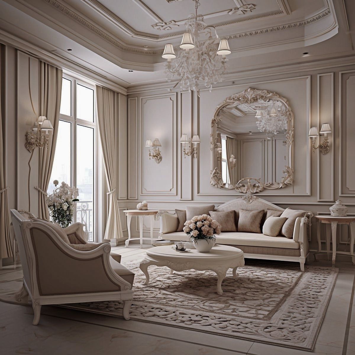 مبل فرانسوی و فرش