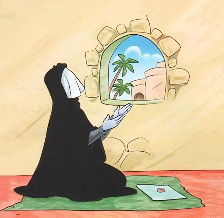 نقاشی حضرت فاطمه رنگ شده 