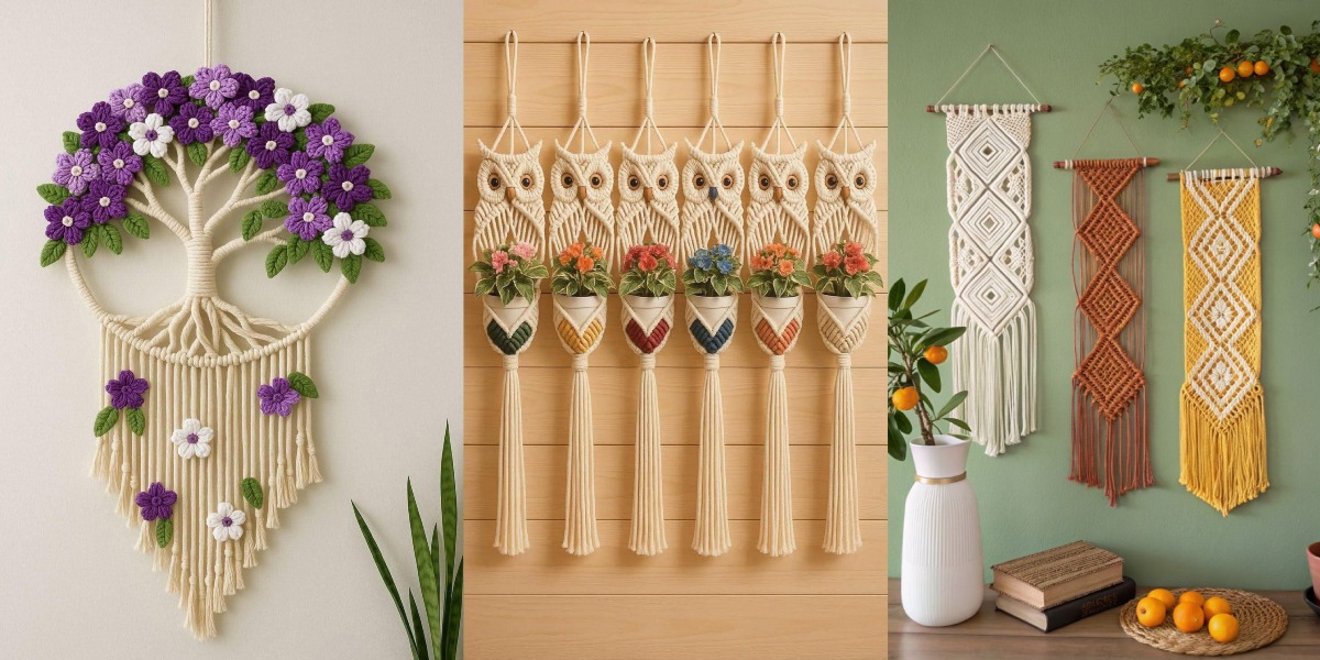 دیوارکوب مکرومه