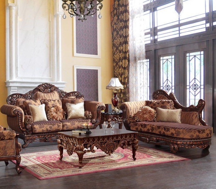 مبل قهوه ای و فرش