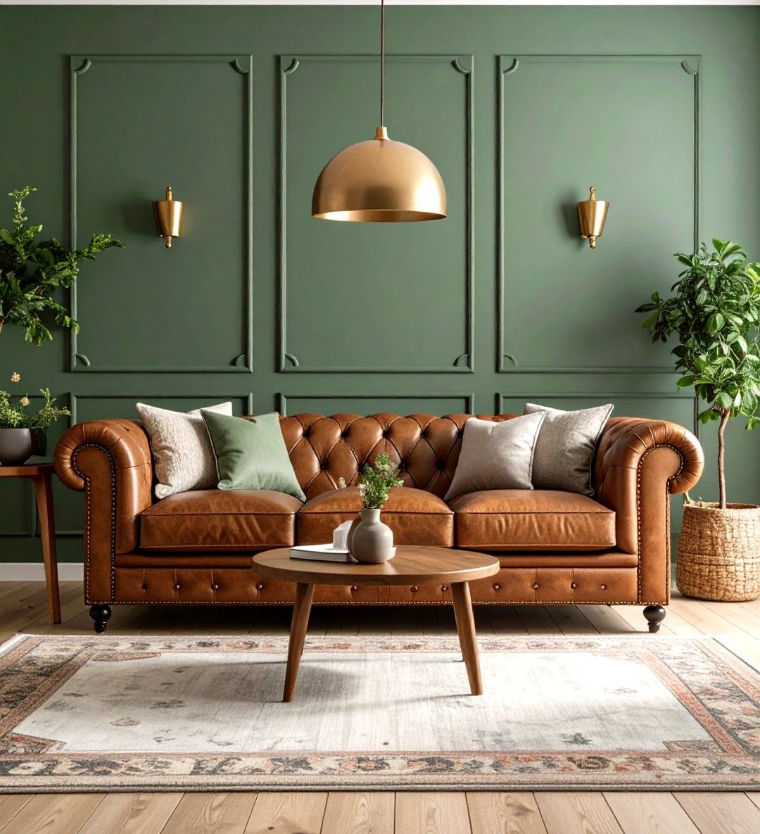 مبل قهوه ای و فرش