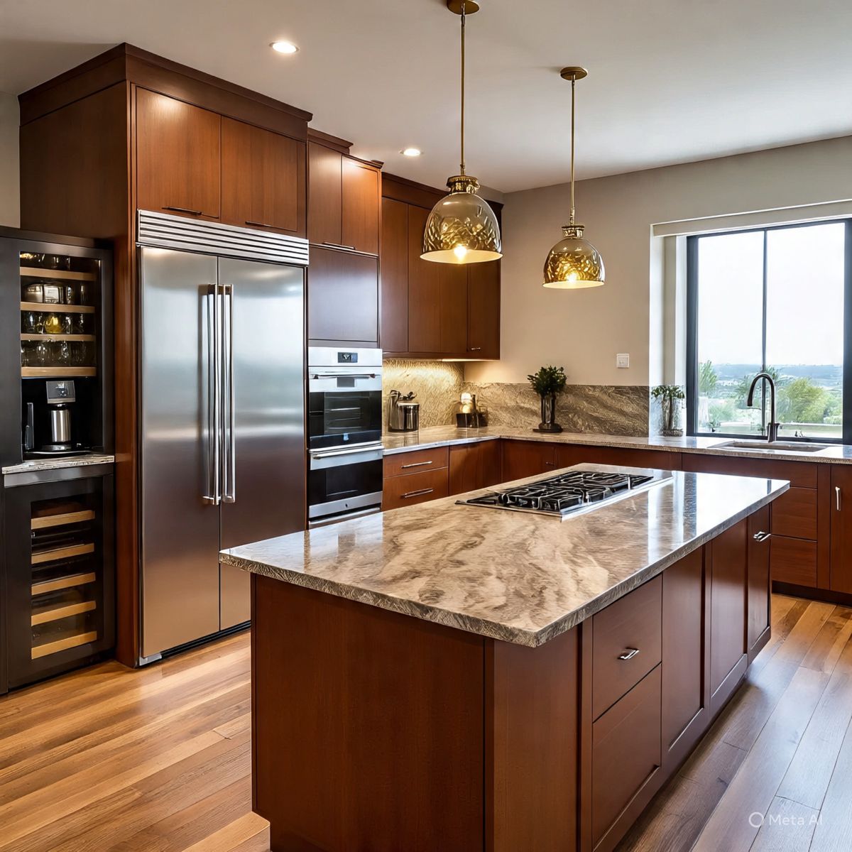 کابینت سفید و چوب