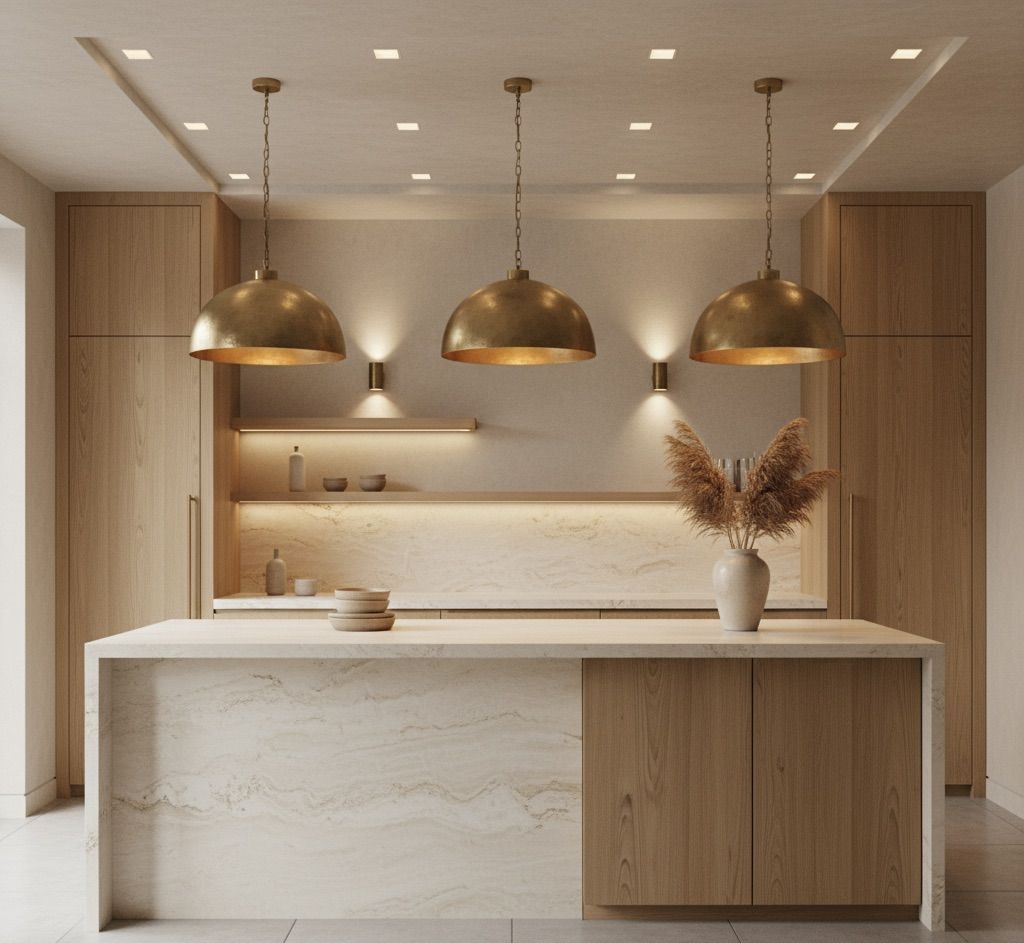 کابینت سفید و چوب