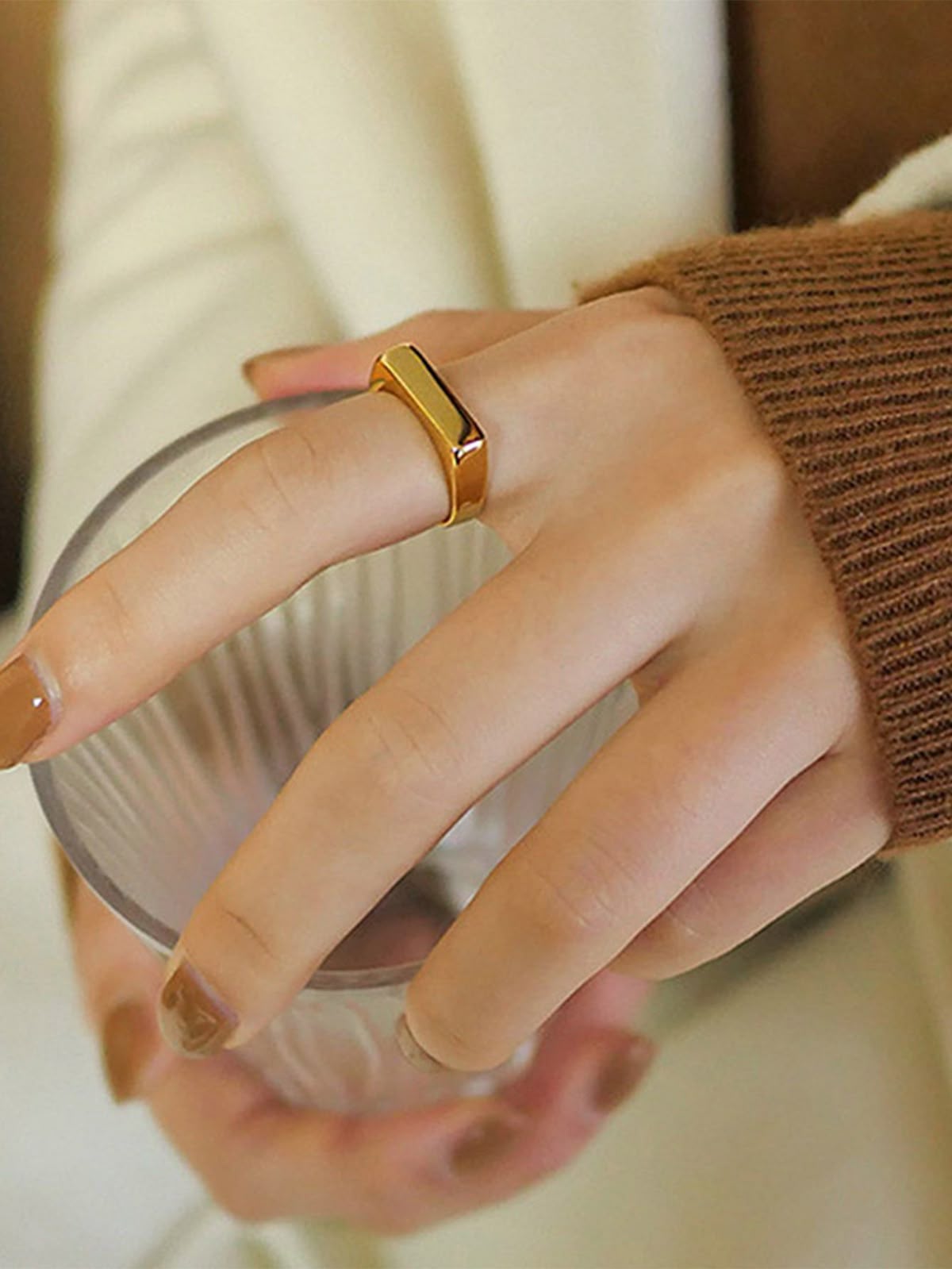 مدل انگشتر طلا بدون نگین شیک