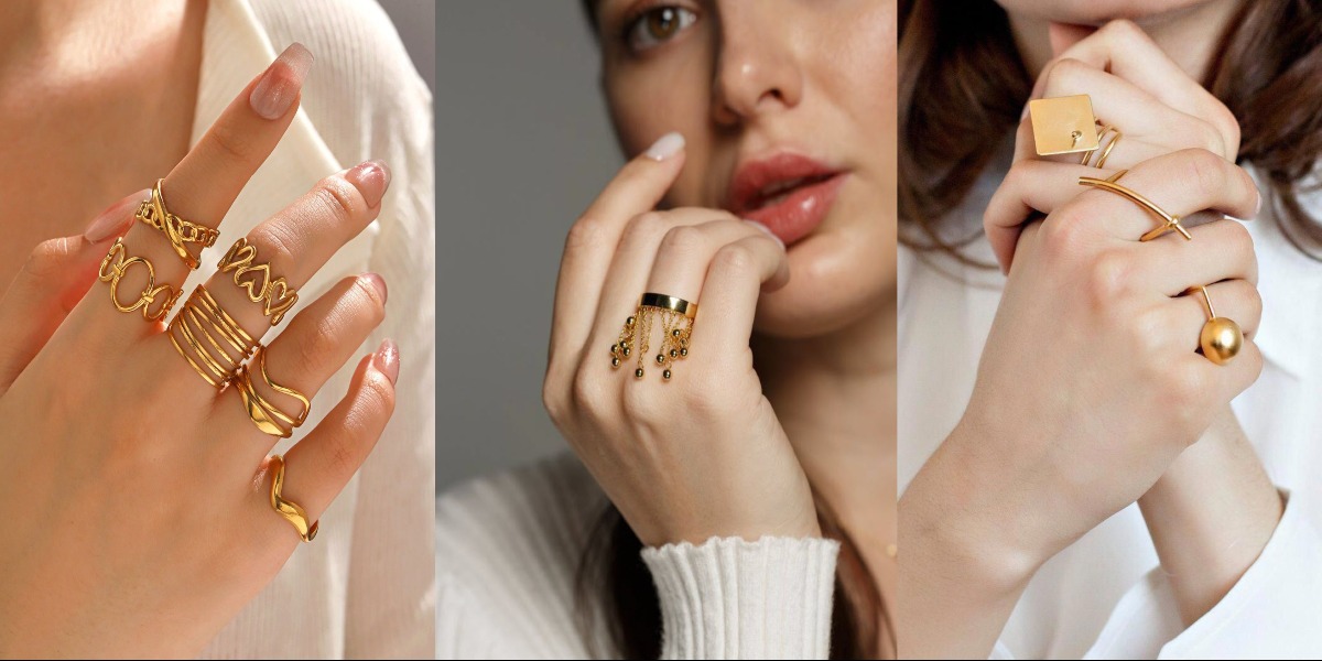 مدل های انگشتر طلا بدون نگین شیک