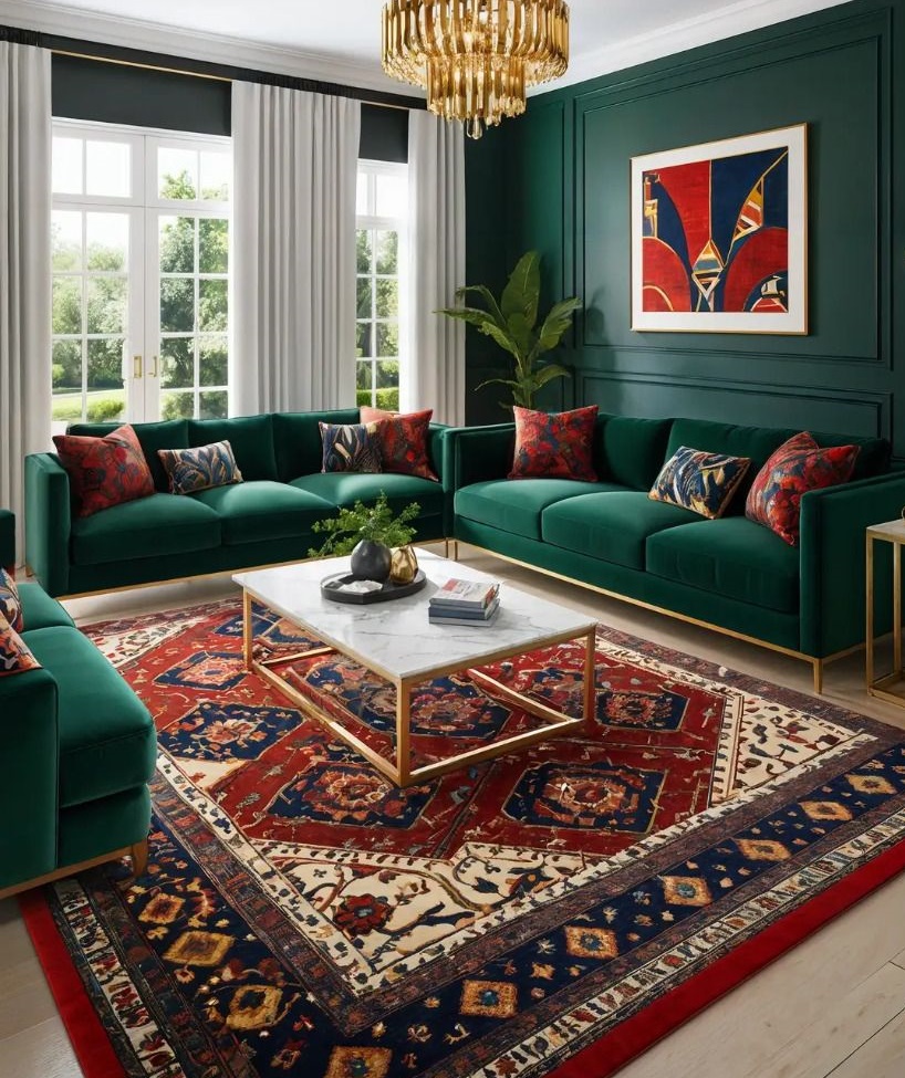 مبل و فرش سبز