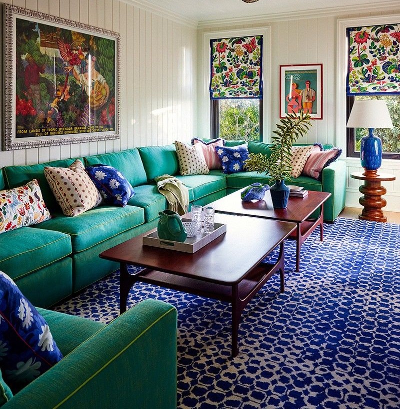 مبل سبز و فرش