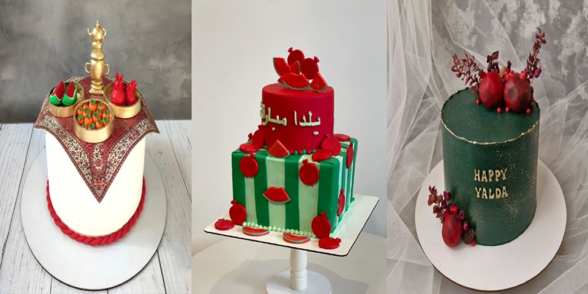 کیک شب یلدا اناری و هندوانه ای