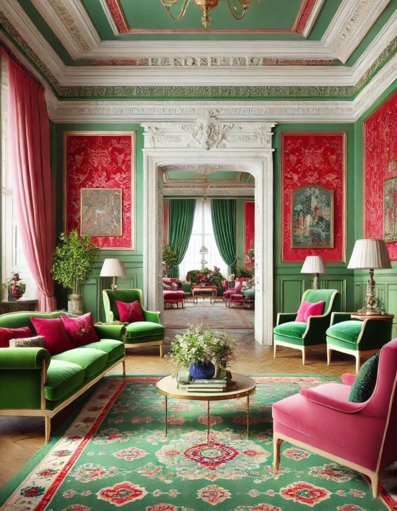 مبل سبز و فرش