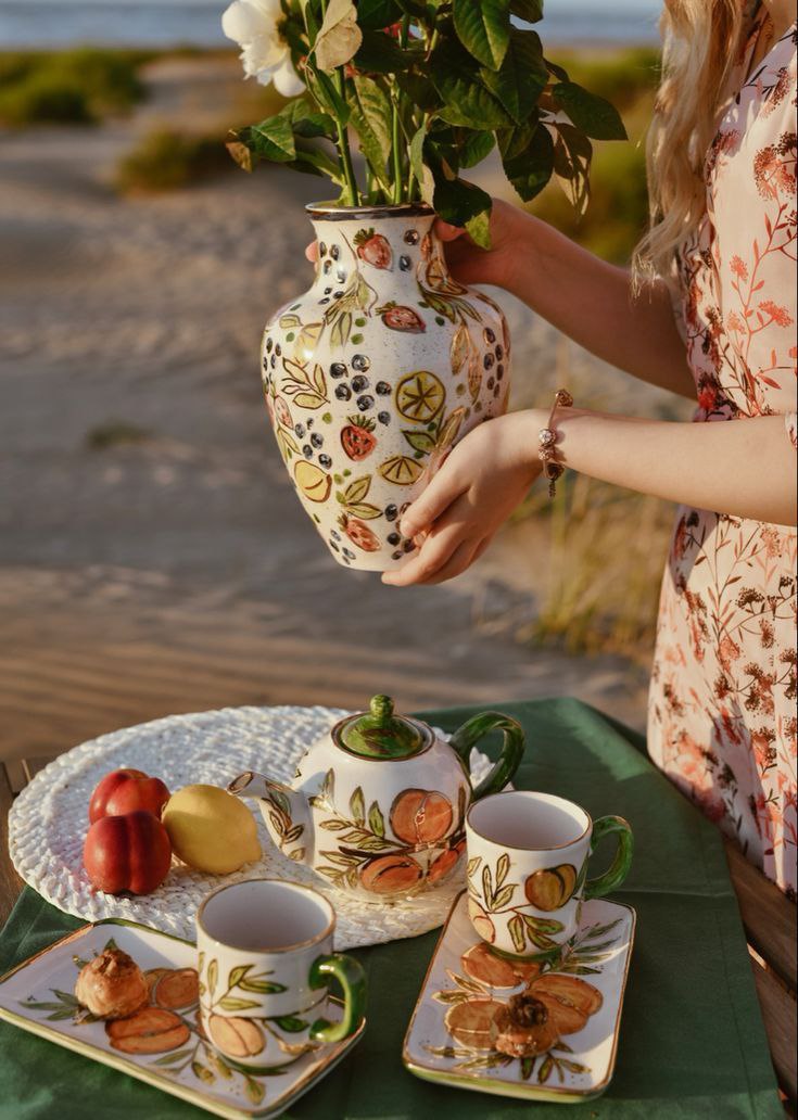 ظروف دکوری سفالی رنگی و طرح دار