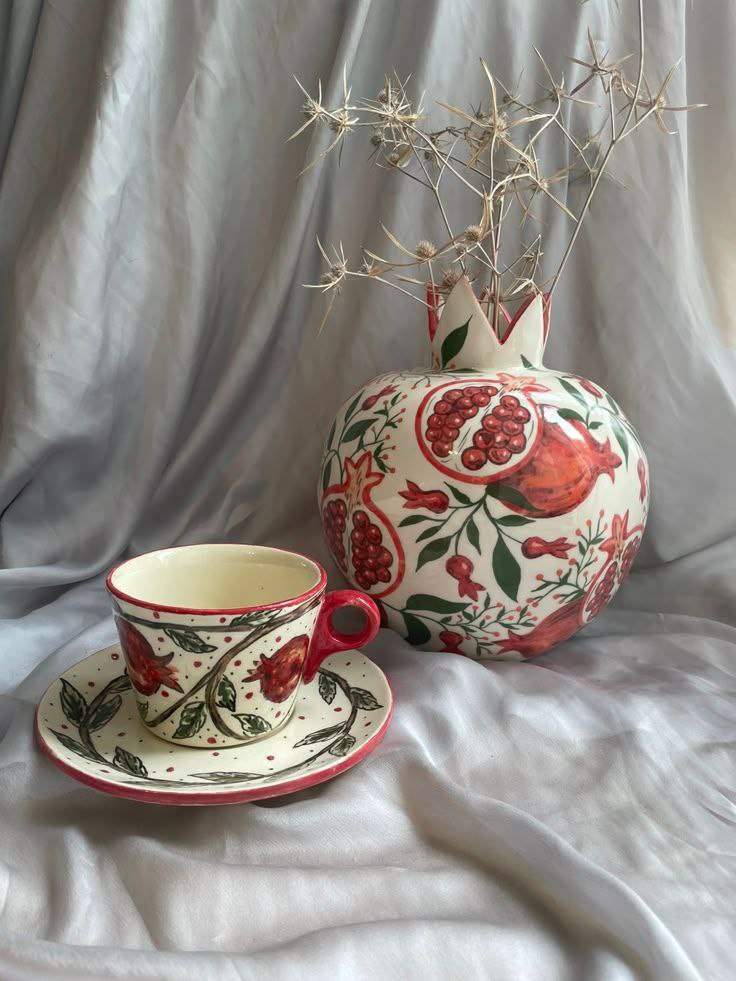 ظروف دکوری سفالی رنگی و طرح دار