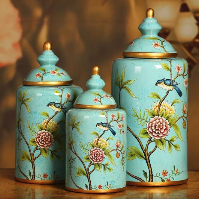 ظروف دکوری سفالی رنگی و طرح دار