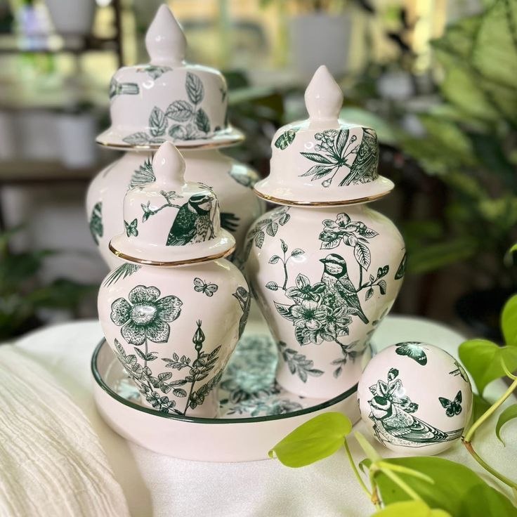 ظروف دکوری سفالی رنگی و طرح دار