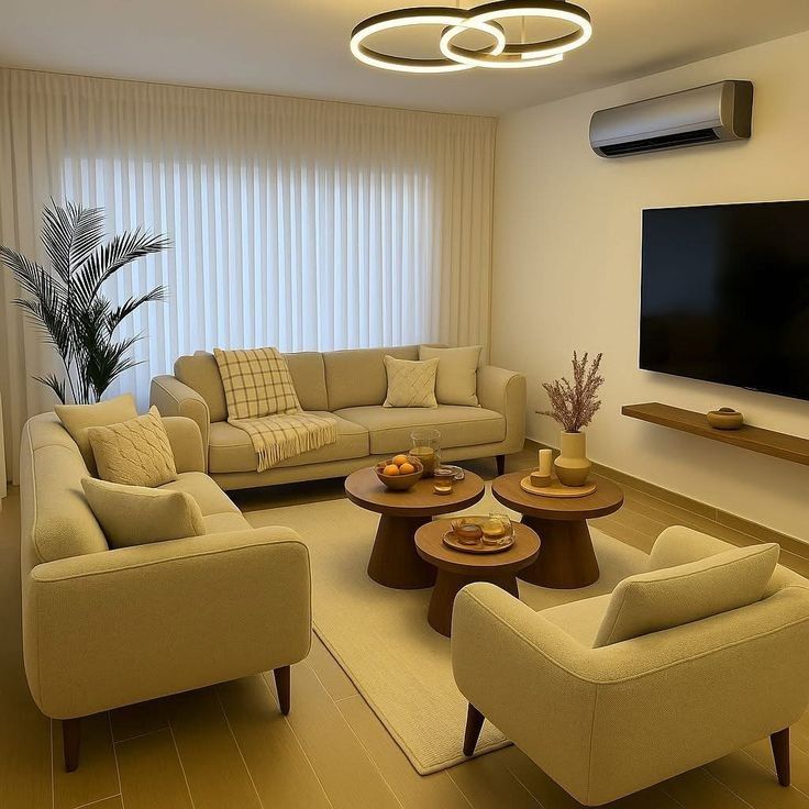 چیدمان پذیرایی مستطیل باریک