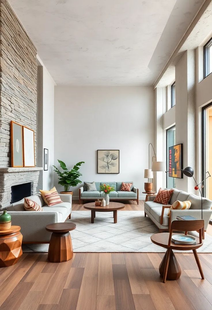 چیدمان پذیرایی مستطیل باریک