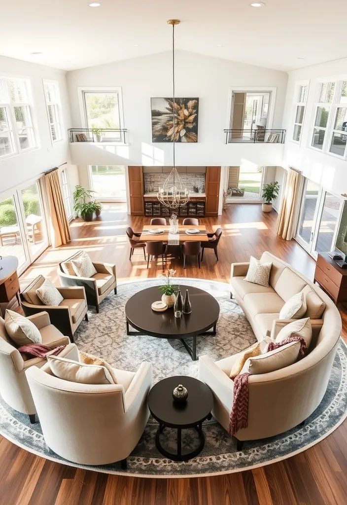 چیدمان پذیرایی مستطیل باریک