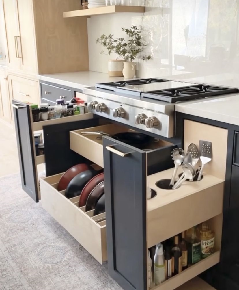 چیدمان کابینت زیر اجاق گاز