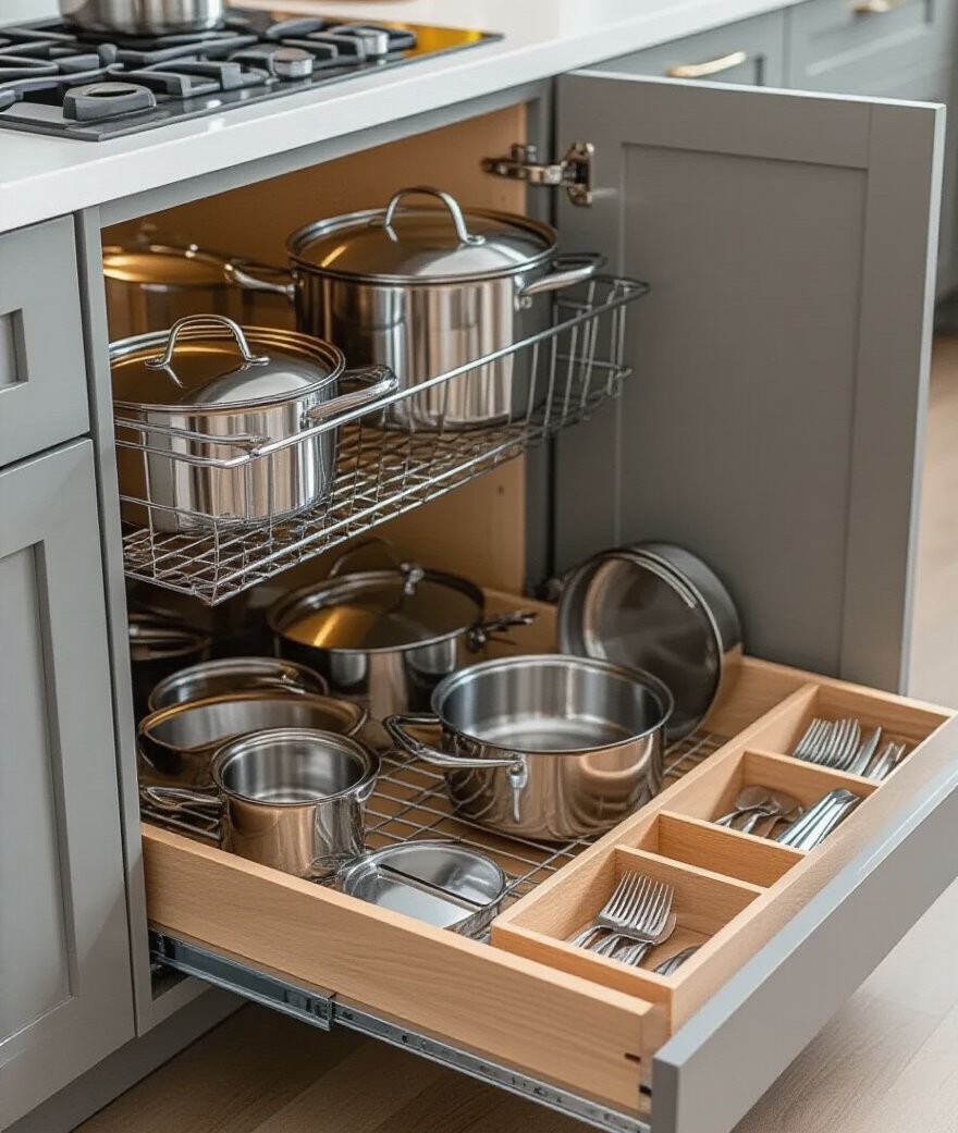 چیدمان کابینت زیر اجاق گاز