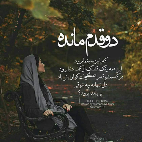 عکس زیبای شعر دو قدم مانده که پاییز به یغما برود - عکسنوشته پایان پاییز - عکس زیبای پاییزی - عکس پاییز برای پروفایل - عکس شعر زیبای پاییزی برای پروفایل 