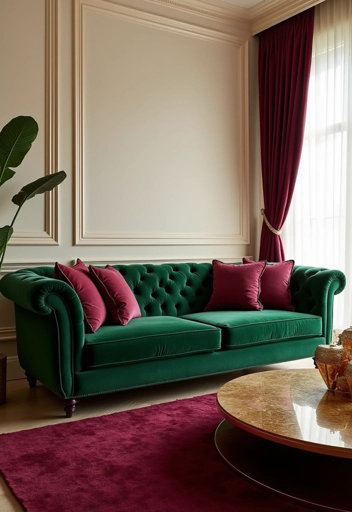 مدل مبل مخمل سبز با چوب قهوه ای و ماهگونی