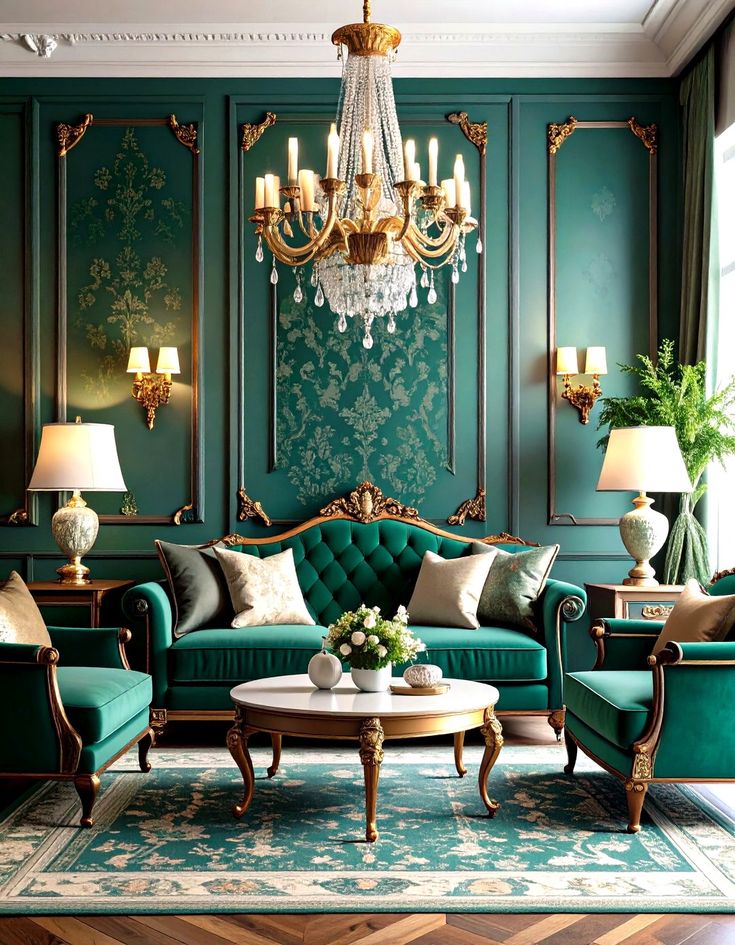 مدل مبل مخمل سبز با چوب قهوه ای و ماهگونی