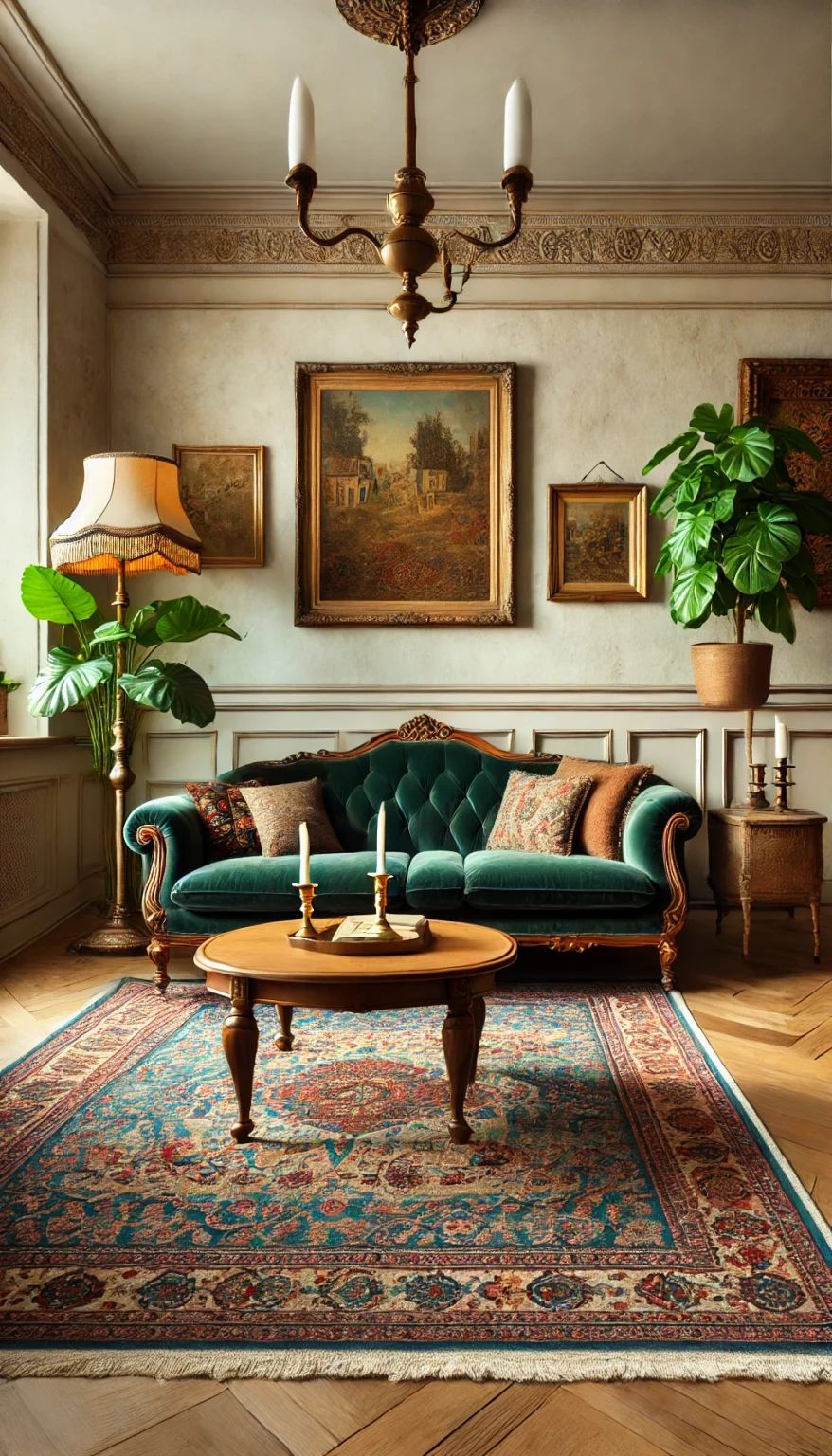 مدل مبل مخمل سبز با چوب قهوه ای و ماهگونی