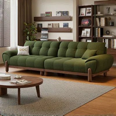 مدل مبل مخمل سبز با چوب قهوه ای و ماهگونی