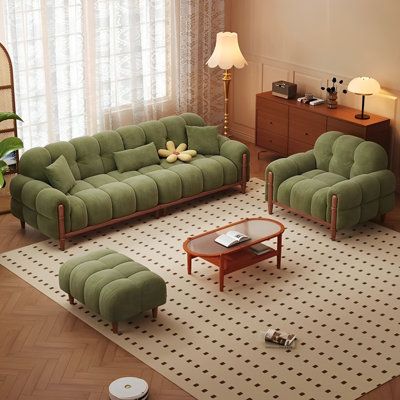 مدل مبل مخمل سبز با چوب قهوه ای و ماهگونی