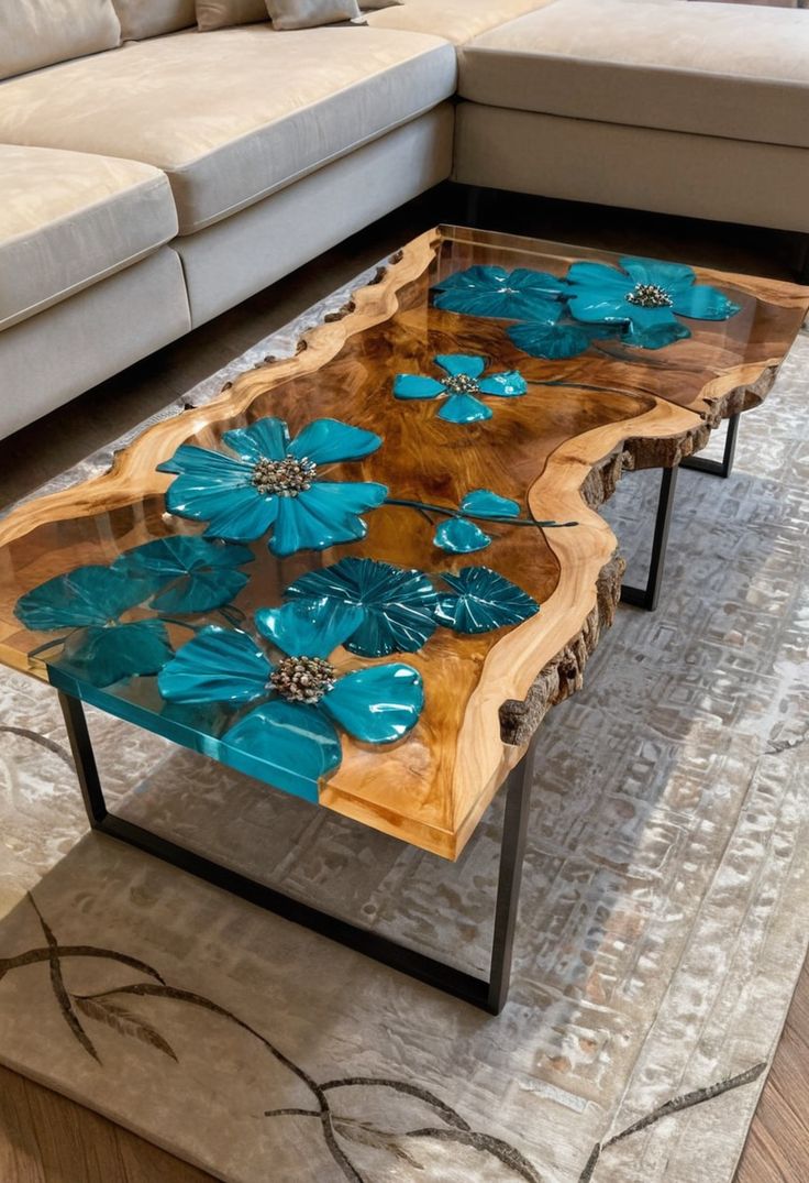 میز جلومبلی رومانتیک با طرح های گل