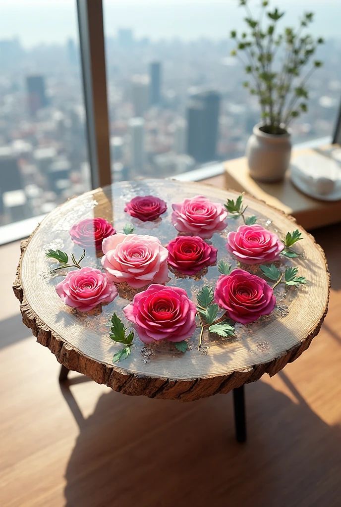 میز جلومبلی رومانتیک با طرح های گل