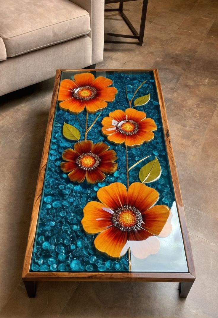 میز جلومبلی رومانتیک با طرح های گل