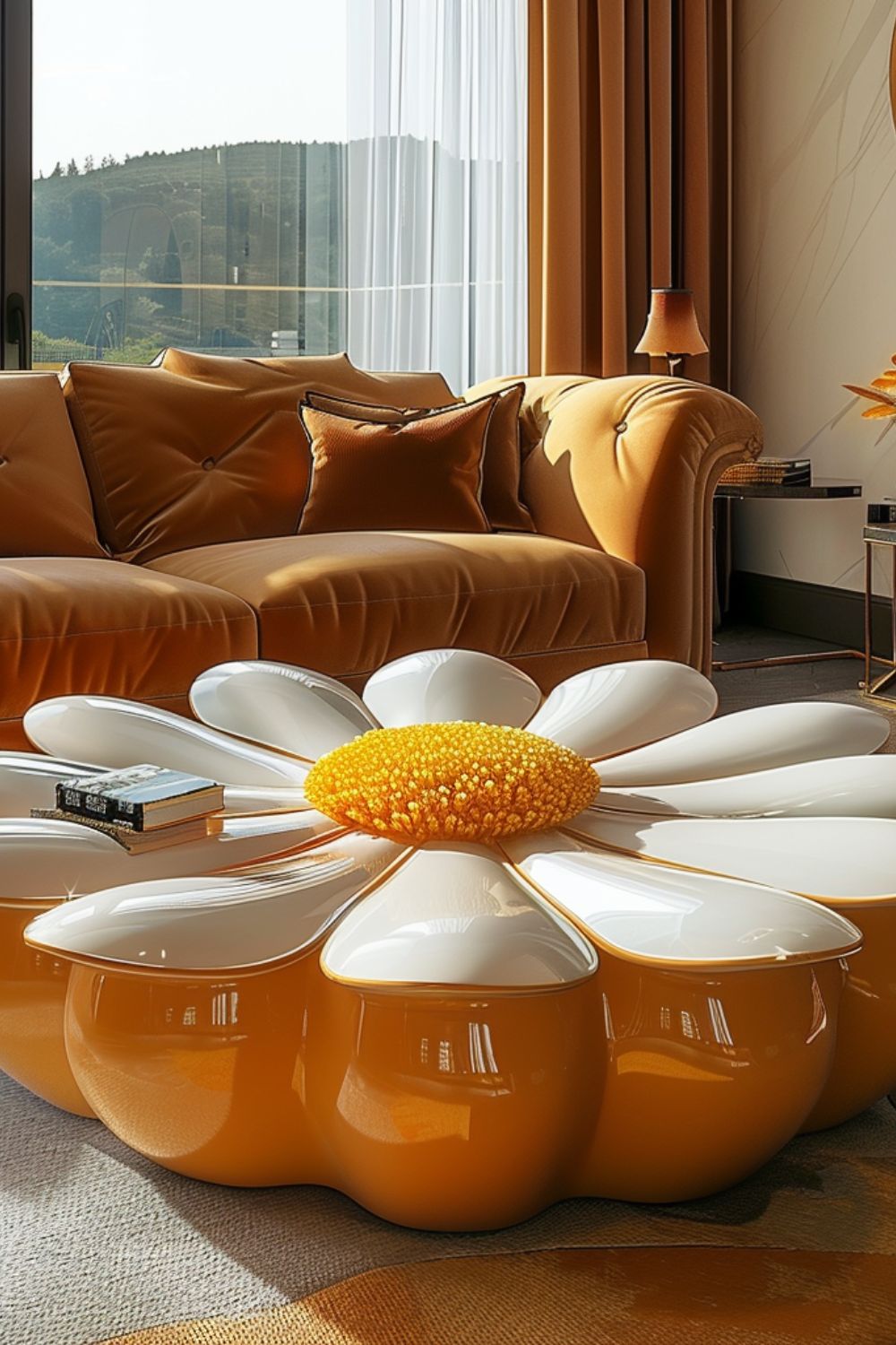 میز جلومبلی رومانتیک با طرح های گل