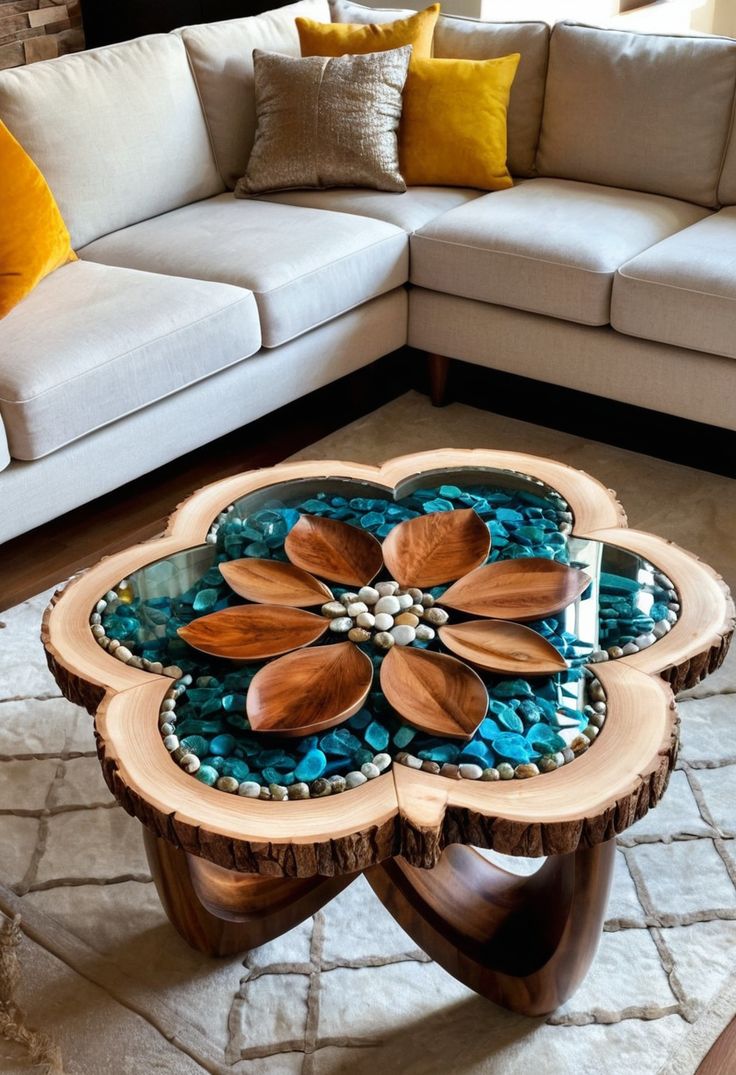 میز جلومبلی رومانتیک با طرح های گل