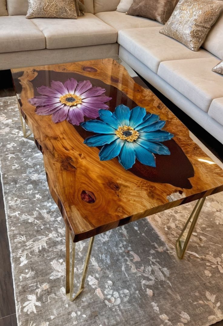 میز جلومبلی رومانتیک با طرح های گل