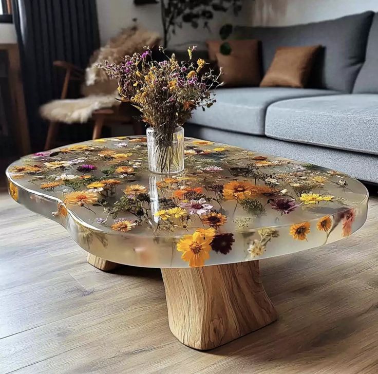میز جلومبلی رومانتیک با طرح های گل