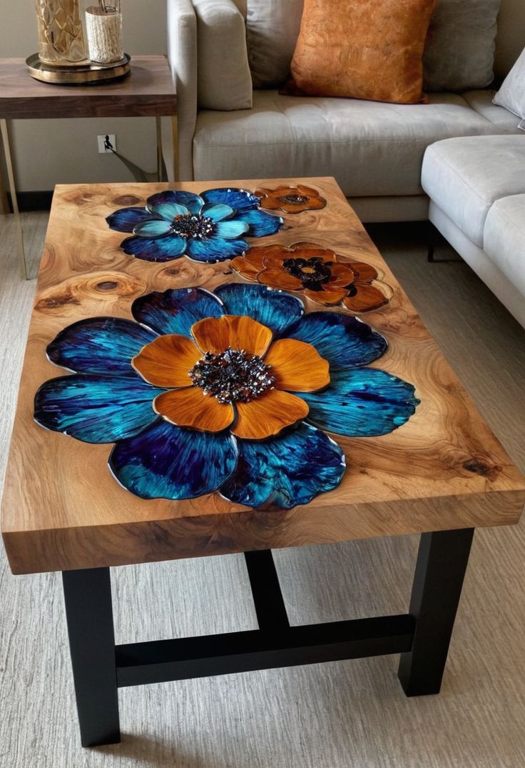 میز جلومبلی رومانتیک با طرح های گل