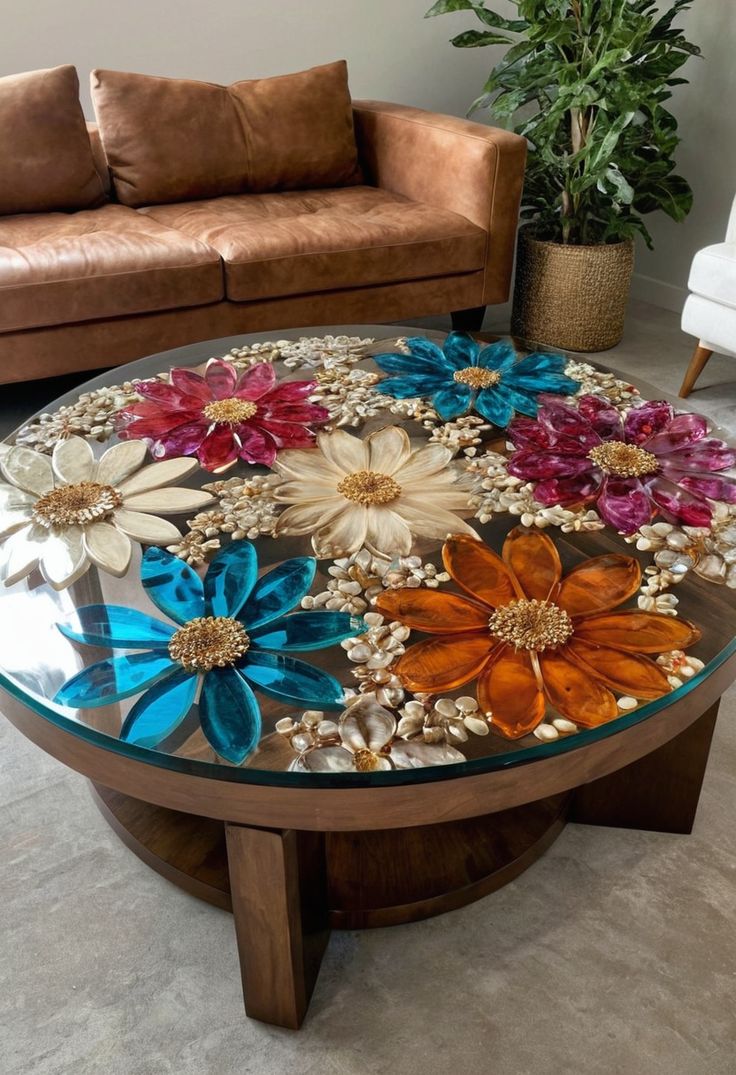 میز جلومبلی رومانتیک با طرح های گل