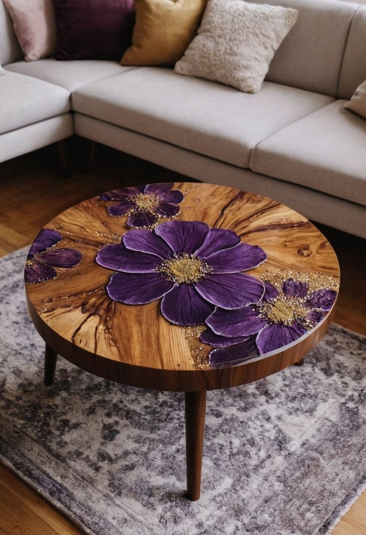 میز جلومبلی رومانتیک با طرح های گل