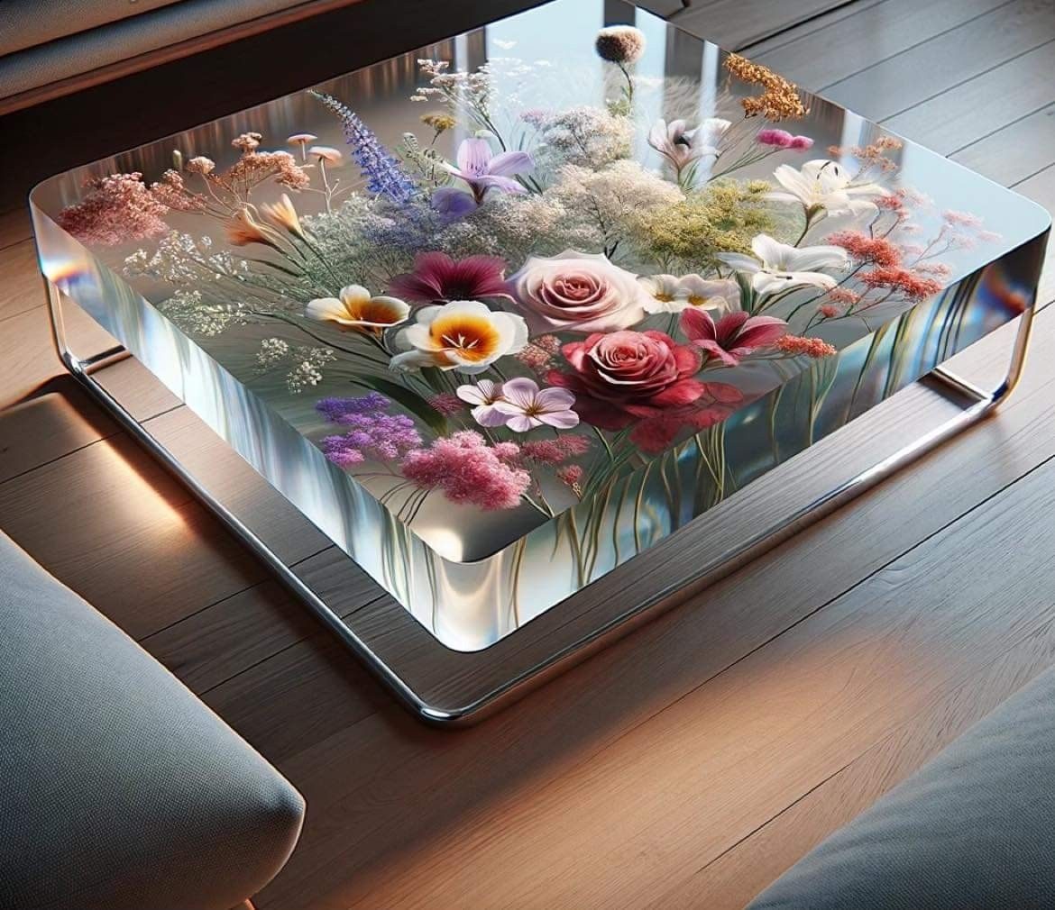 میز جلومبلی رومانتیک با طرح های گل