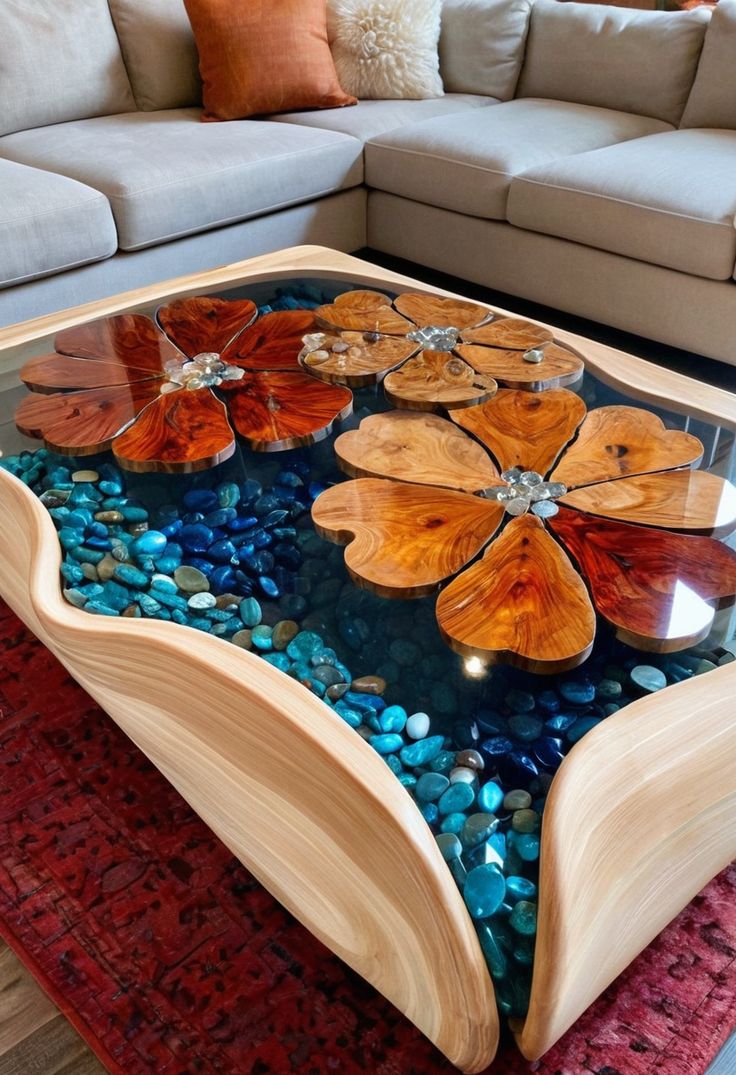 میز جلومبلی رومانتیک با طرح های گل